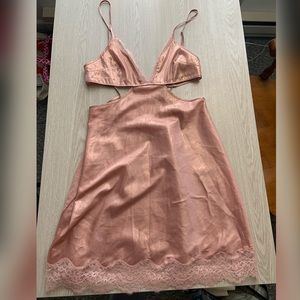 Victoria’s Secret Rose Gold/Milennial Pink Lacy Slip Dress